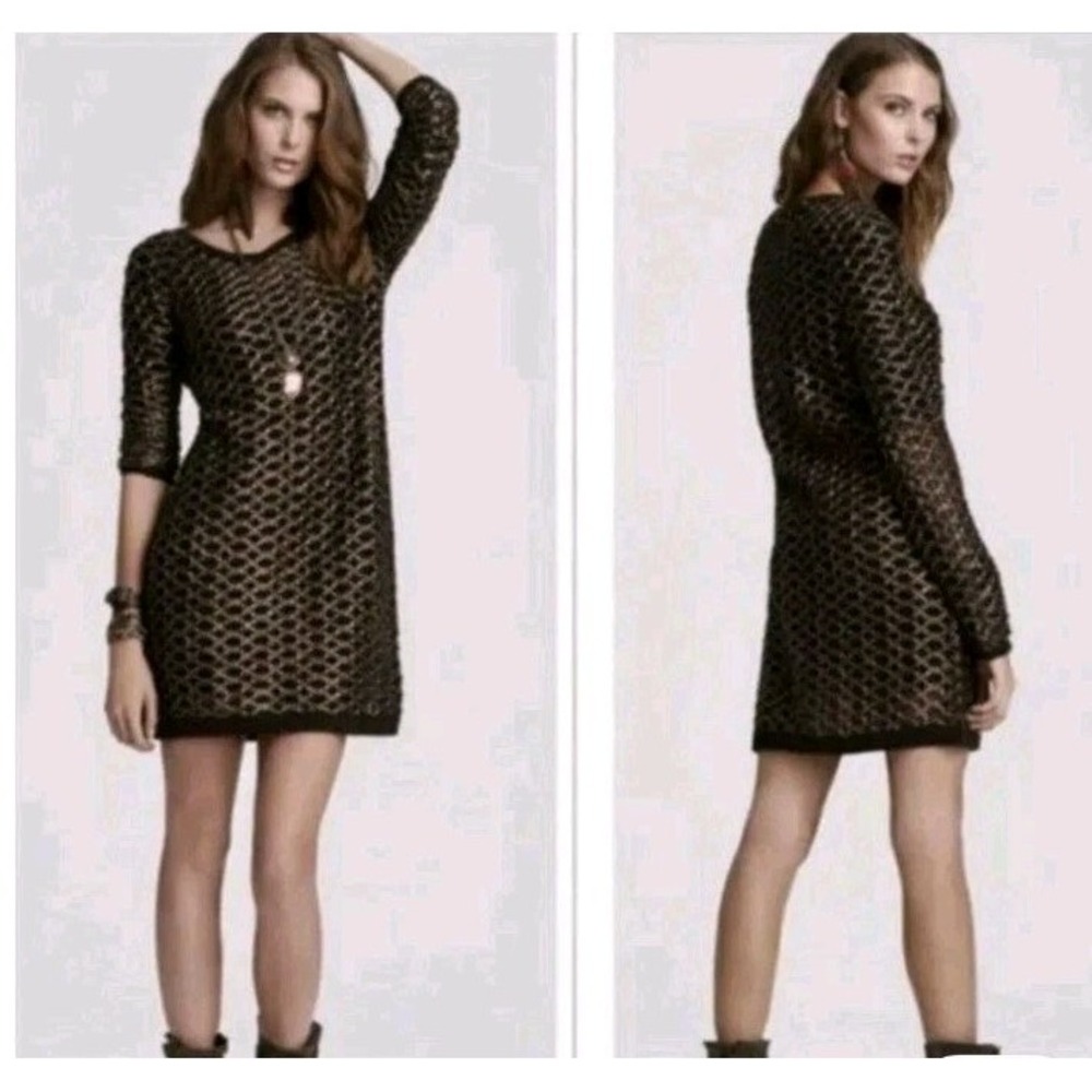 Free People New Romantics Joan of‎ Arc Knit Tunic Dress Sweater Women's Size M